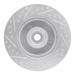 Dodge Ram 1500 Van Brake Rotor (1) - Front Right - R1 Concepts - Drilled & Slotted - Silver - 2003